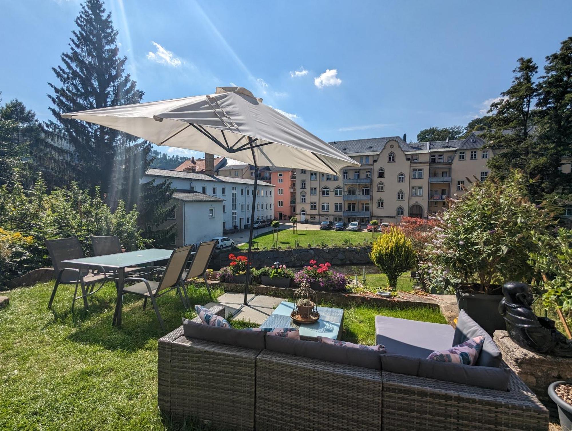 F2 - Urlaubsmagie Sauna, Whirlpool, Pool & Garten Sebnitz Exteriör bild