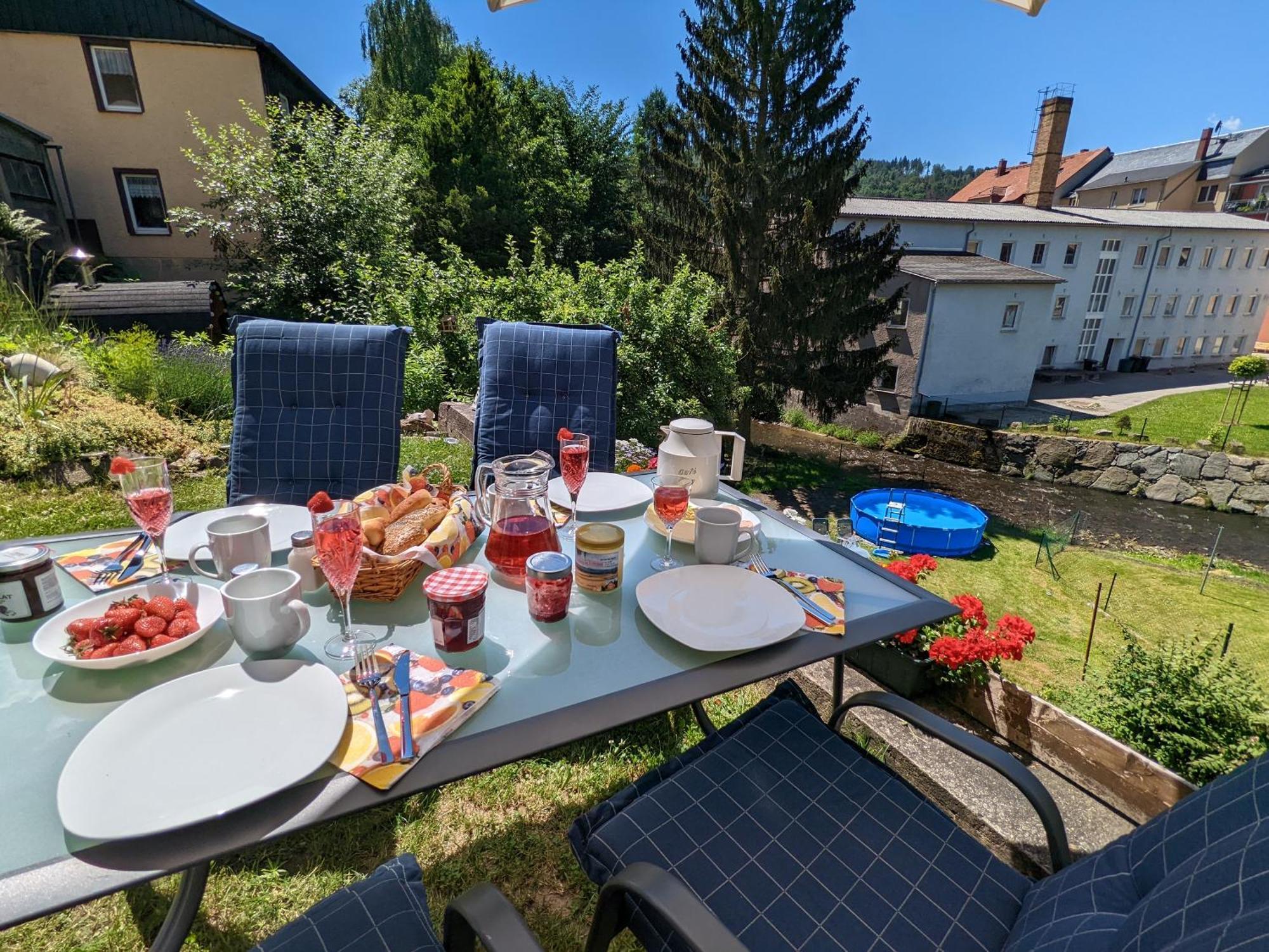F2 - Urlaubsmagie Sauna, Whirlpool, Pool & Garten Sebnitz Exteriör bild