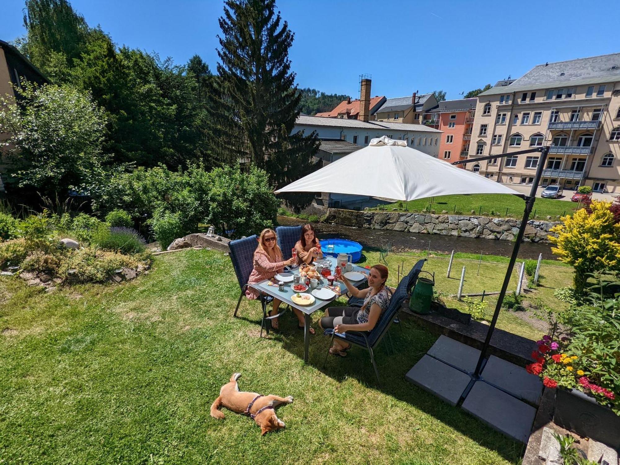 F2 - Urlaubsmagie Sauna, Whirlpool, Pool & Garten Sebnitz Exteriör bild